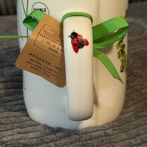 Rae Dunn White Mug with Green 'Lucky Me' Design - Picture 2 of 9